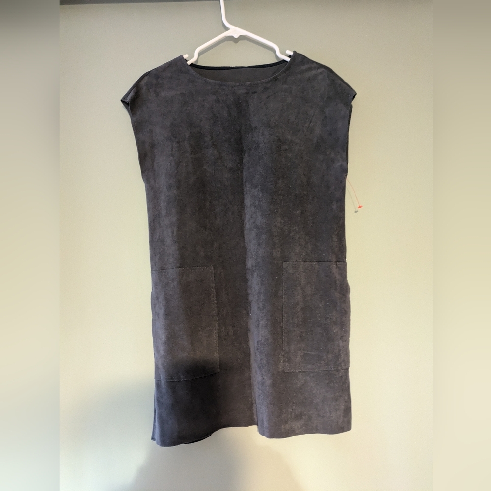 Vegan suede shift dress